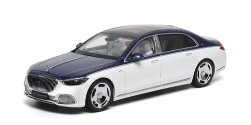 Almost Real 820126 Mercede. Maybach S-Class Nautical Blue & Diamond White 2021 - Échelle 1/18 - Modèle De Voiture