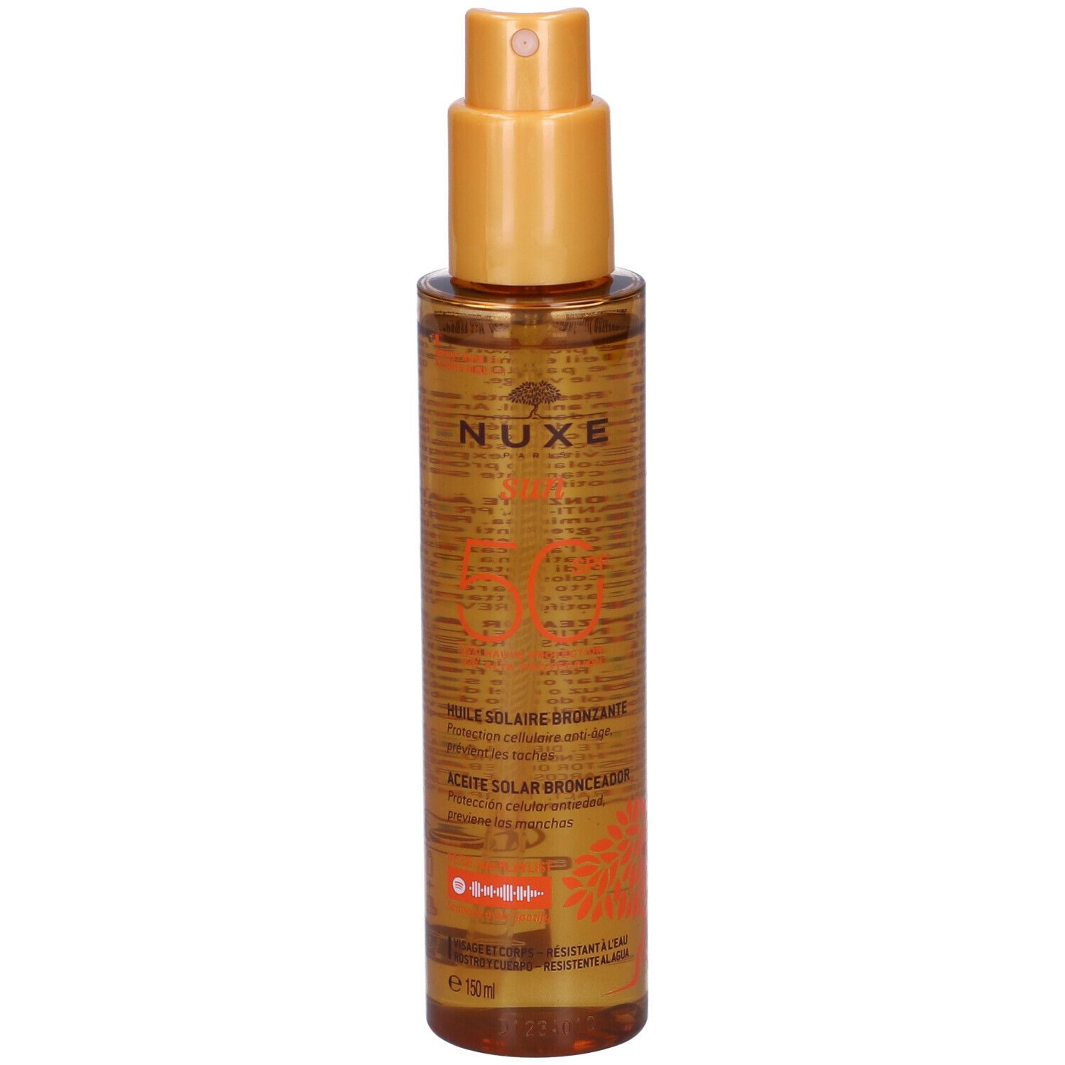 Nuxe Olio Solare Abbronzante Alta Protezione SPF50 viso e corpo 150 ml