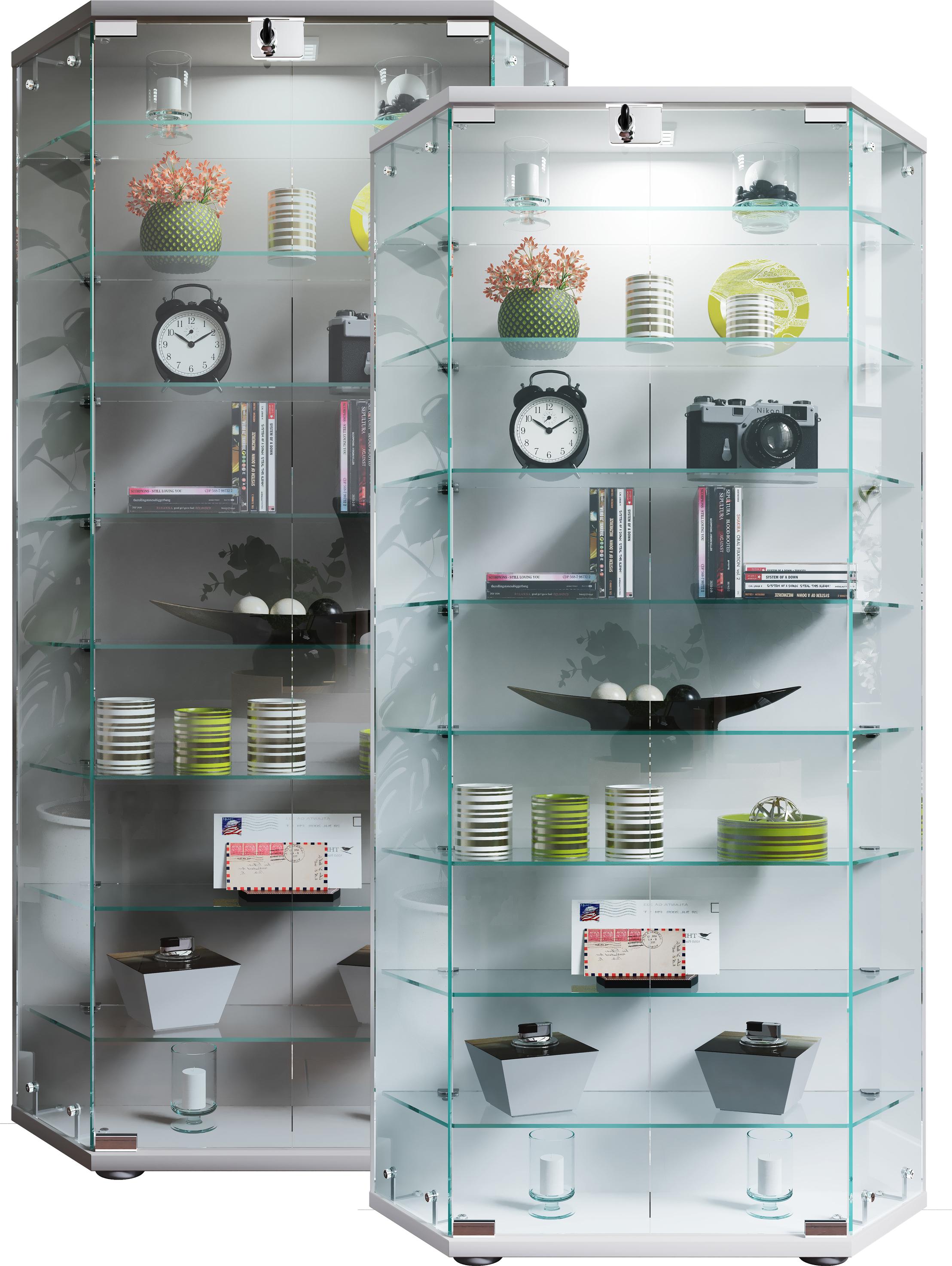 VCM, Vitrine + Buffetschrank, Holz Glas Stand Vitrine Regal Cenila XL (83 x 17 x 114 cm)
