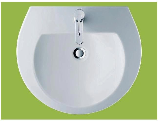 Duravit, Spülbecken, Waschtisch DARLING NEW m ÜL HLB 1 Hahnloch 550x480mm weiß (48 cm, 55 cm)