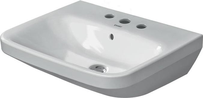 Duravit, Spülbecken, Waschtisch DURASTYLE m ÜL HLB 550x440mm 1 Hahnloch weiß (44 cm, 55 cm)