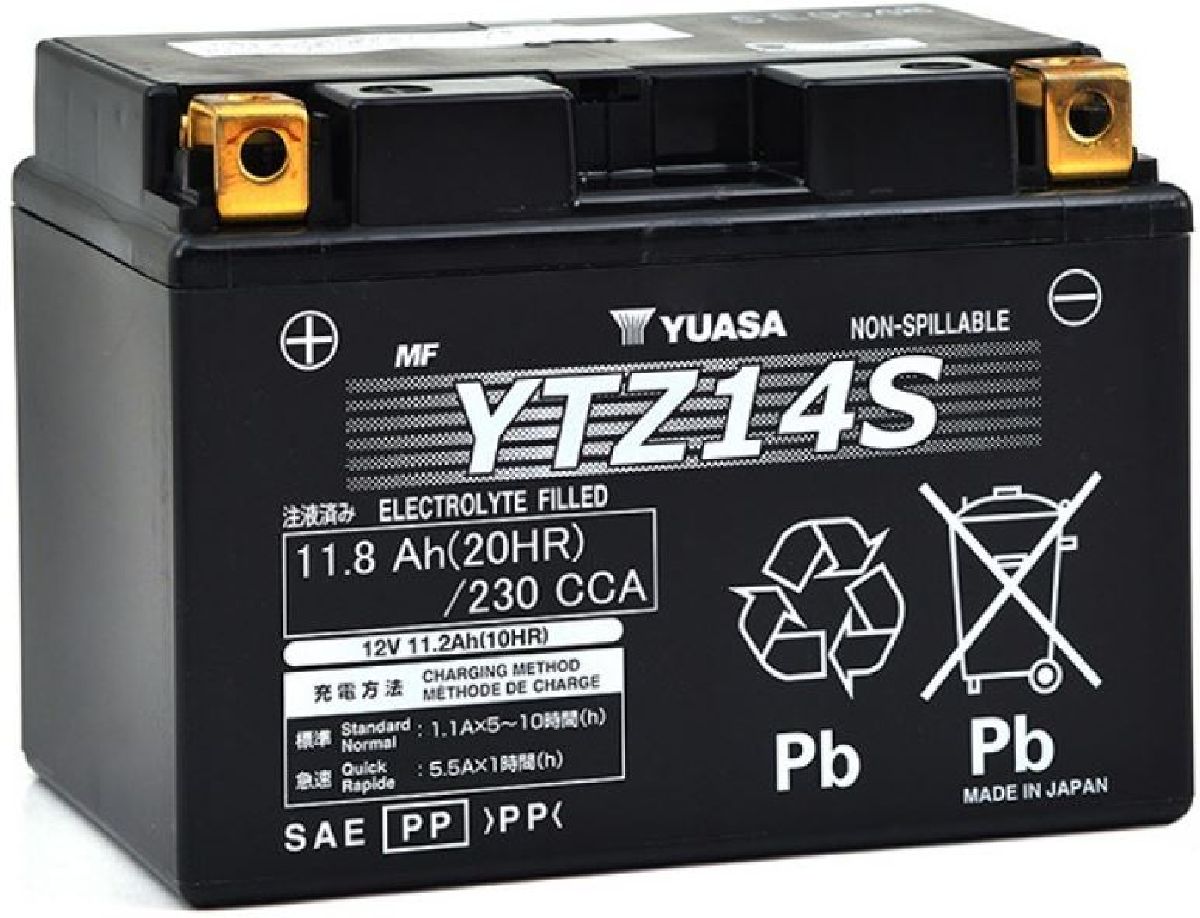 Yuasa, Fahrzeugbatterie, YTZ14S (12 V, 11.20 Ah, 230 A)