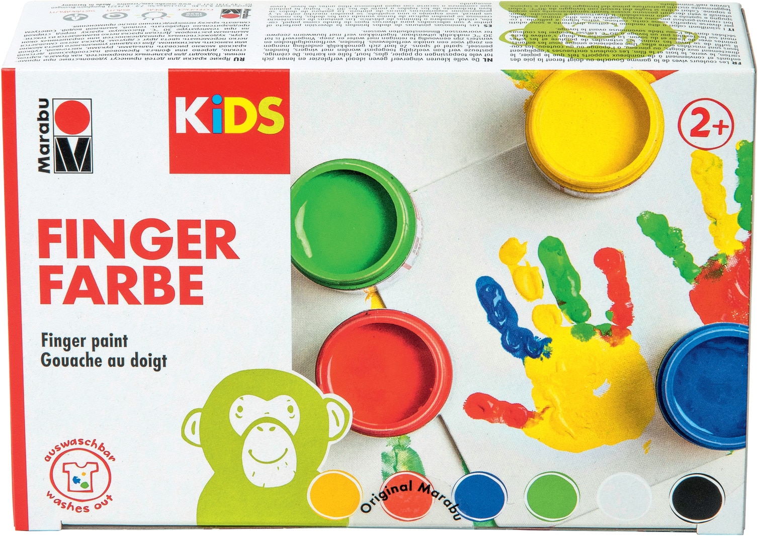 Marabu, Künstlerfarbe + Bastelfarbe, Kids Fingerfarben (Multi Color, 600 ml)