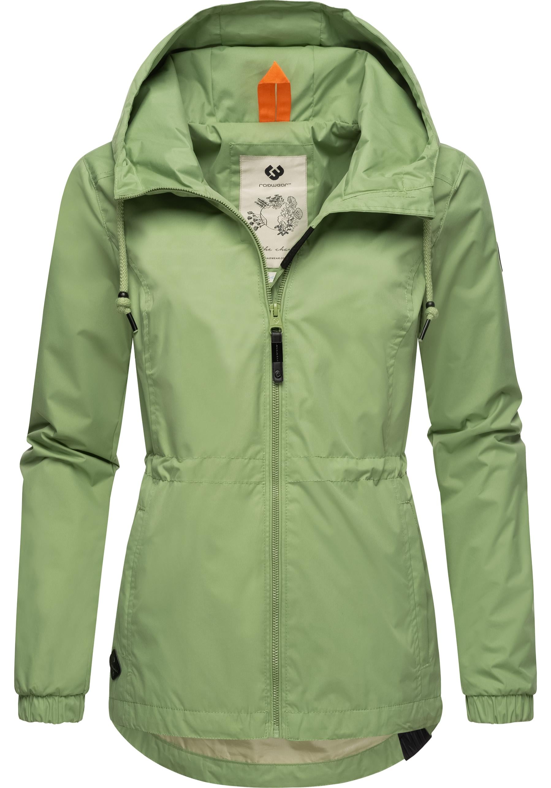 Outdoorjacke RAGWEAR "Danka" Gr. XXXL (46), grün (hellgrün) Damen Jacken Outdoorjacken stylische Übergangsjacke mit großer Kapuze