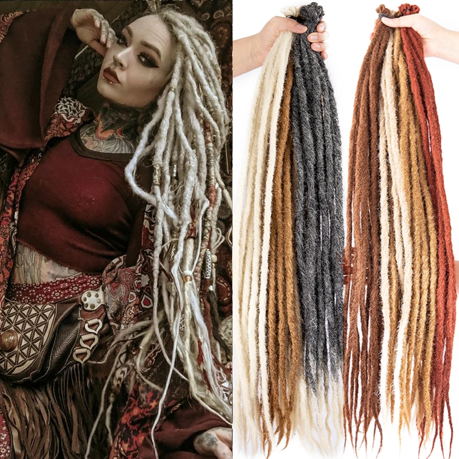 5 Fili Dreadlocks Estensioni Dei Capelli Sintetici Faux Locs Trecce Di Capelli All'Uncinetto Hip-Hop Gancio Senza Nodi Ombre Intrecciare Tribù African