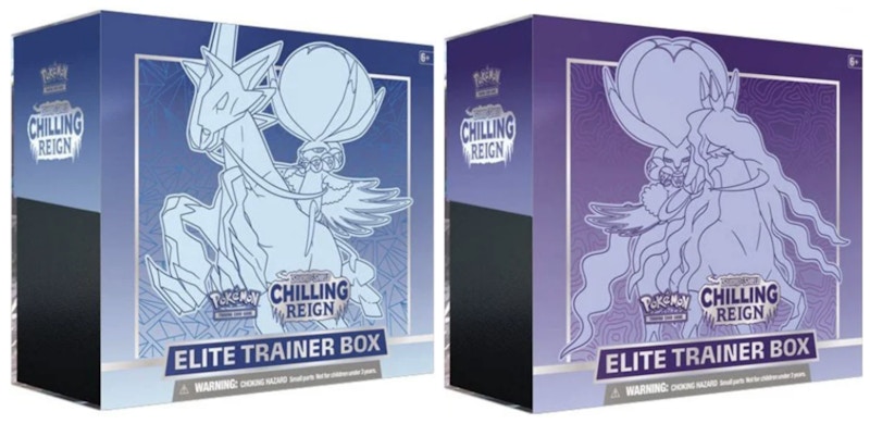 Pokémon Tcg Sword & Shield Chilling Reign Elite Trainer Box Ice Rider Calyrex/Shadow Rider Calyrex 2X Bundle