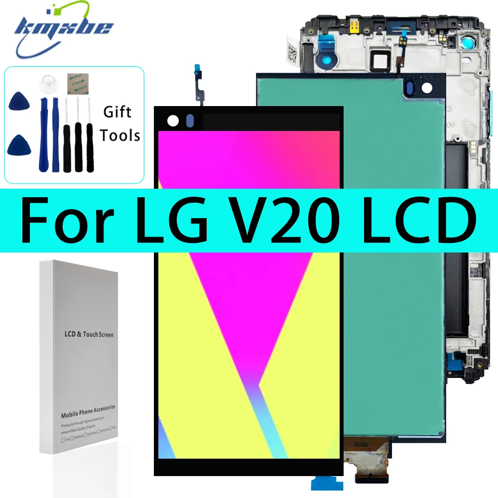 Kmxbe Lcd Originale Da 5.7 "Per Lg V20 H990 H910 H918 Us996 Vs995 Ls997 Display Touch Screen Digitizer Assembly Con Cornice Per F800