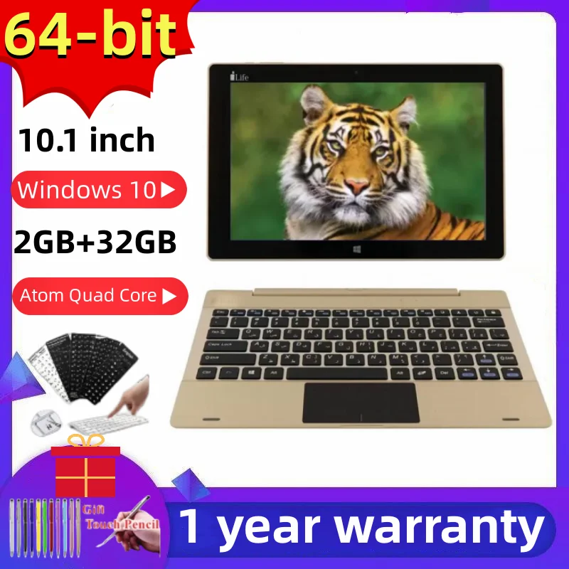 64-Bit Os 10.1 "Tablet 2 In 1 Windows 10 Home Mini Notebook Serie Zed Atom Quad Core X5-Z8350 2Gb + 32Gb Laptop Compatibile Con Hdmi