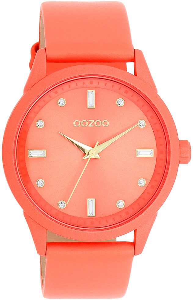 Quarzuhr OOZOO "C11285" Armbanduhren orange Damen Quarzuhren