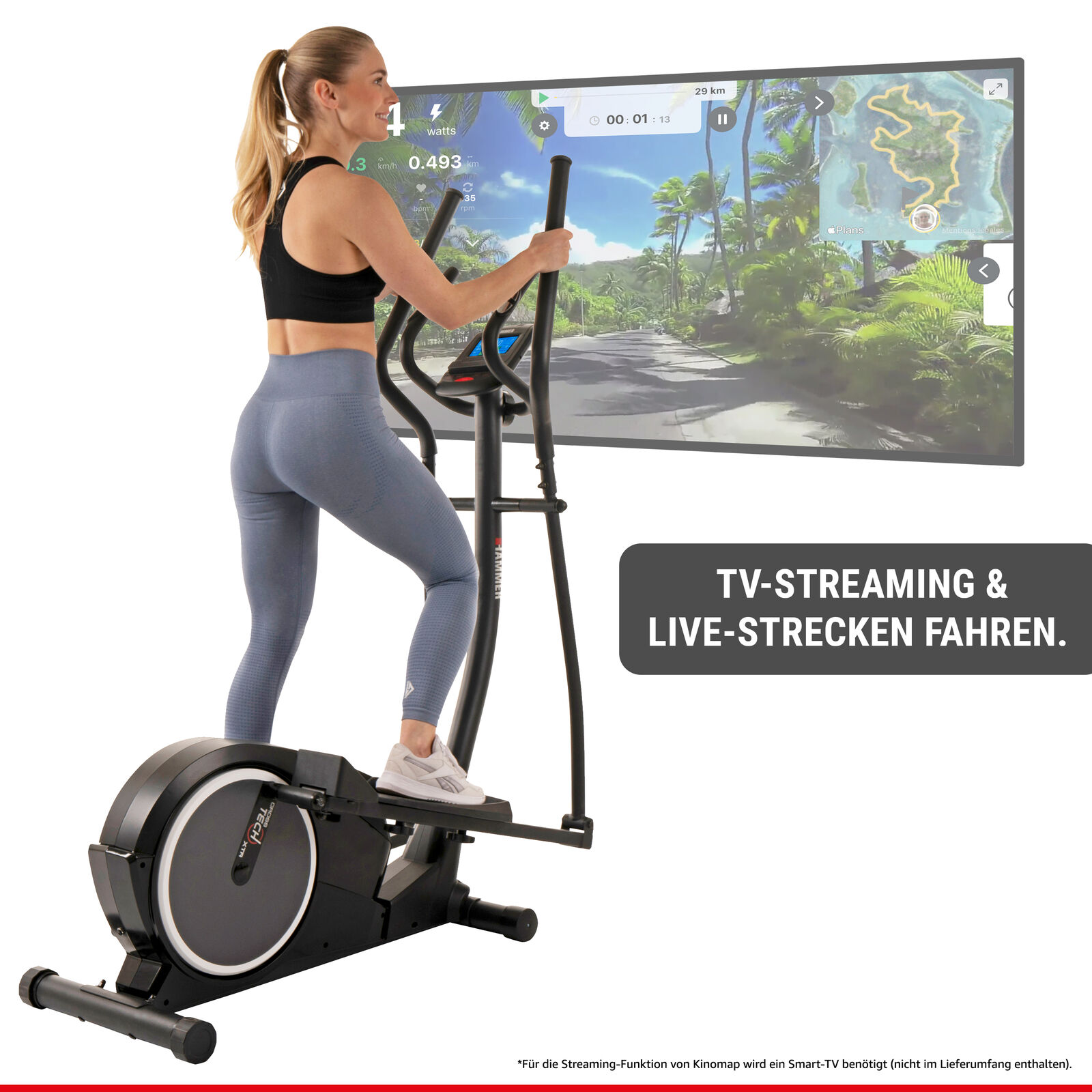 Hammer Crosstrainer Crosstech Xtr Bt, Inkl. Glute Shaper, 21 Programme