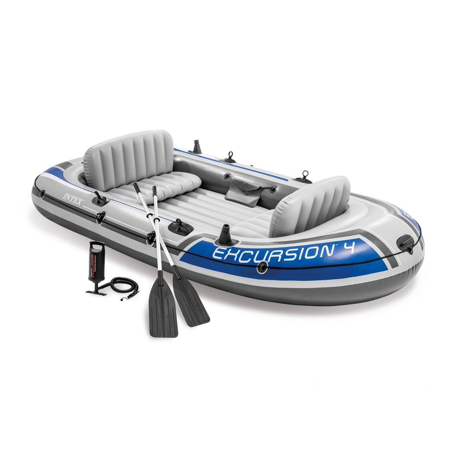 Intex 68324 Schlauchboot Excursion 4 Ruderboot Angelboot + Pumpe Paddel