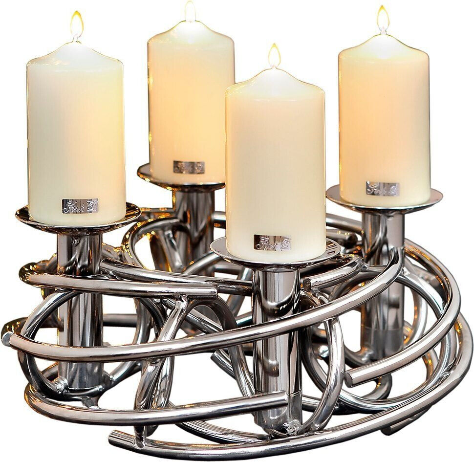 Fink Kerzenständer Corona  Ø Ca. 40 Cm Silberfarben H.15Cm Oberfläche Angelaufen
