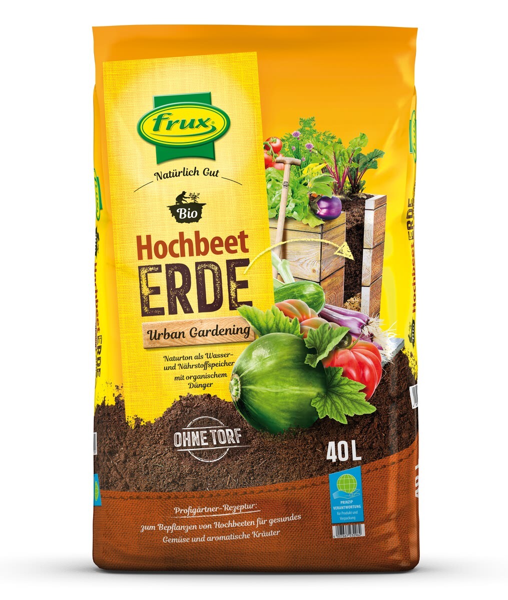 Frux® Bio Hochbeeterde Urban Gardening - 40 Liter Torffrei