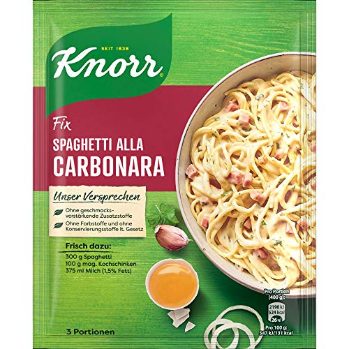 Knorr Fix Fix Spaghetti Alla Carbonara Ohne Geschmacksverstärkende Zusatzstoffe 36 G