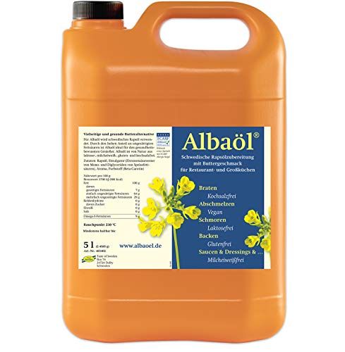 Albaöl - Schwedische Rapsöl-Zubereitung Mit Buttergeschmack 5L, 1Er Pack (1X 5L Kanister)