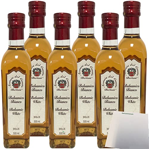 Bertoni Condimento Bianco Dolce Balsamicoessig Süss Weiss 6Er Pack (6X500 Ml )+ Usy Block