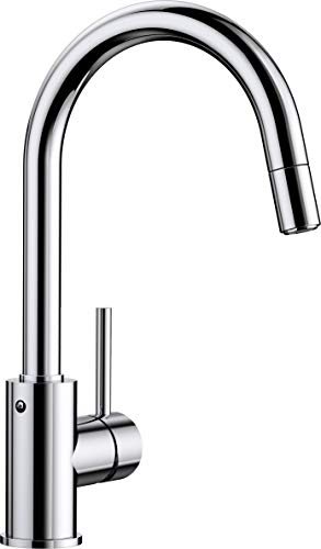 Blanco Mida-S Chrom | Hochdruck | Mit Herausziehbarem Schlauch | Rückflussverhinderer | Keramik Kartusche | Gesicherte Wasserqualität & Wassersparend