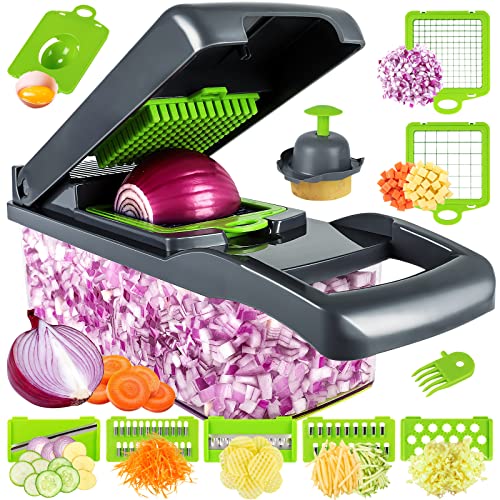 Ipalamila Gemüseschneider - Würfelschneider - Vegetable Chopper Dicer - Gemüsehobel - Geeignet Für Würfe, Scheiben, 14 In 1Multifunktionsschneider Zwi