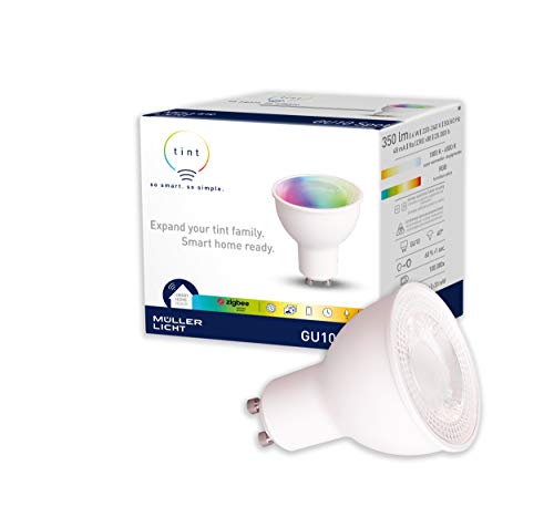 Tint Smarter Led-Reflektor – Steuerbar Per Alexa Oder Fernbedienung – Dimmbare Gu10 Glühbirne Mit Weißem Und Farbigem Licht Rgb, 4,7 W