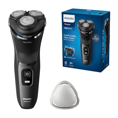 Philips Shaver Series 3000 – Elektrischer Nass- Und Trockenrasierer Für Männer, Mit Skinprotect-Technologie, In Anthrazit, Mit Ausklappbarem Bartschne