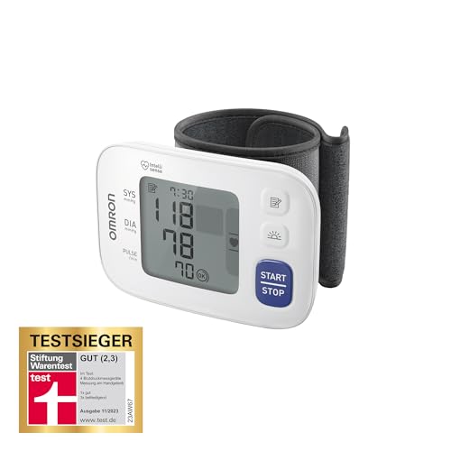 Omron Rs4 Automatisches Handgelenk-Blutdruckmessgerät, Testsieger Stiftung Warentest 11/2023, Klinisch Validiert, Mit Speicher, Positionierungssensor