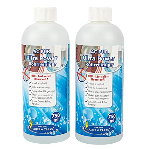Ac Pur Ultra Power Abflussreiniger Effektiv & Kraftvoll 2X 750Ml Konzentrat Neu - Löst Selbst Haare Auf