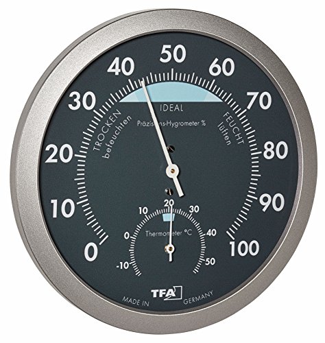 Tfa Dostmann Analoges Thermo-Hygrometer, Temperatur, Luftfeuchtigkeit, Gesundes Raumklima, Mit Komfortzonen, L 120 X B 37 (68) X H 120 Mm