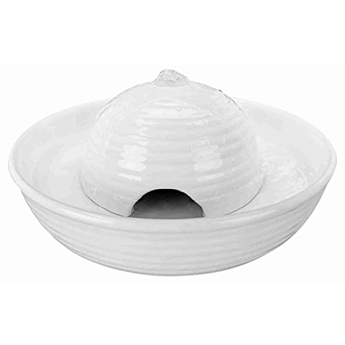 Trixie Elektronischer Wasserspender "Trinkbrunnen Vital Flow Mini, Keramik, 0,8 L/Ø 24 × 10 Cm, Weiß" - 24468