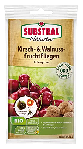 Substral Naturen Kirschfruchtfliegen-Falle,Insektizidfrei, Leimfalle Inkl. Lockstoff, 3 Fallen