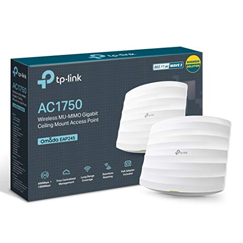 Tp-Link Ac1750 Wi-Fi Dual Band Gigabit Ceiling Mount Access Point, Mu-Mimo, Support 802.3Af/At/Passive Poe, Easily Mount To Wall Or Ceiling, Free Eap