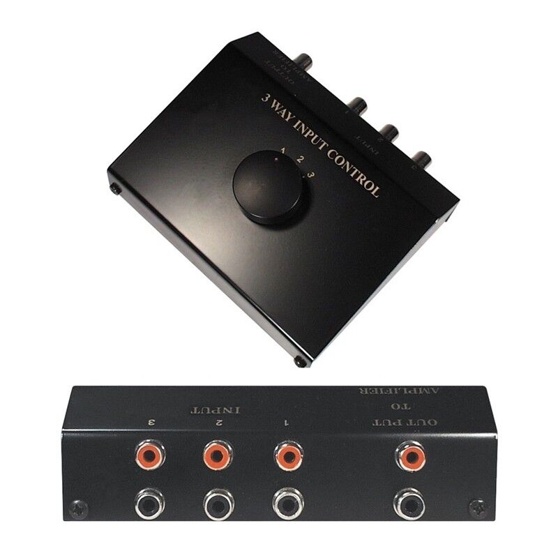 Cinch Audio Verteiler Splitter Umschalter Umschaltbox Schalter Switch 3 In 1 Out