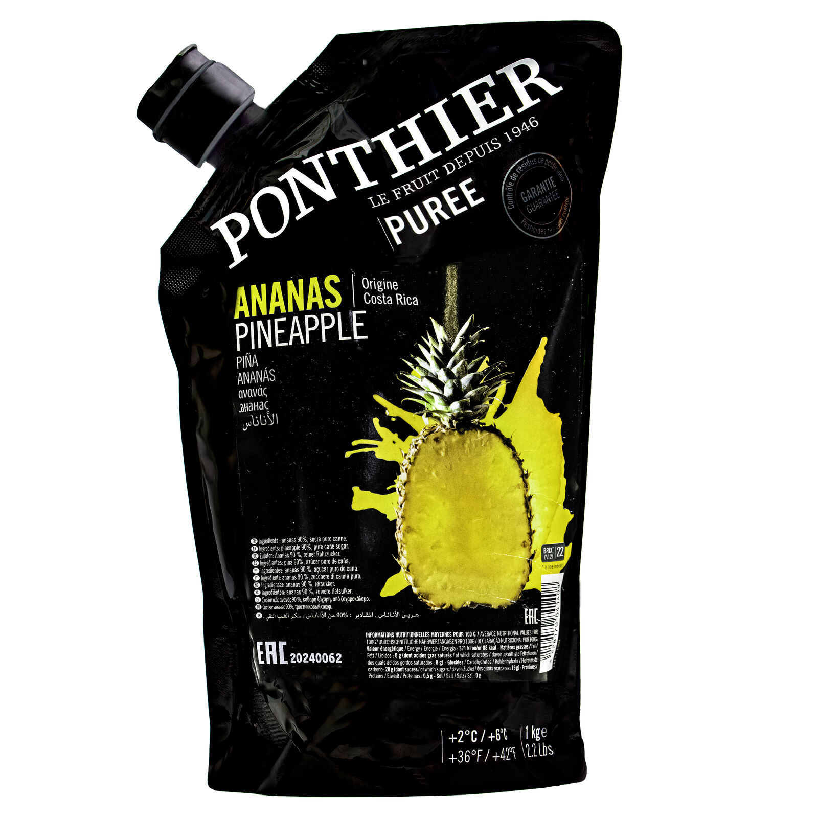 Food-United Ananas Püree Frucht-Mark-Püree Von Ponthier 2X 1Kg