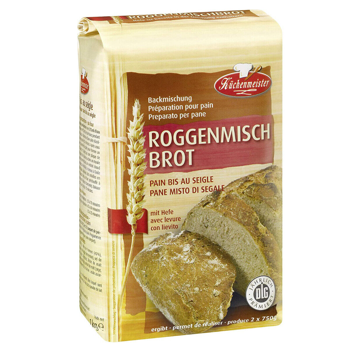 Küchenmeister Backmischung Roggenmischbrot 1Kg Für Zwei Brote Je 750G