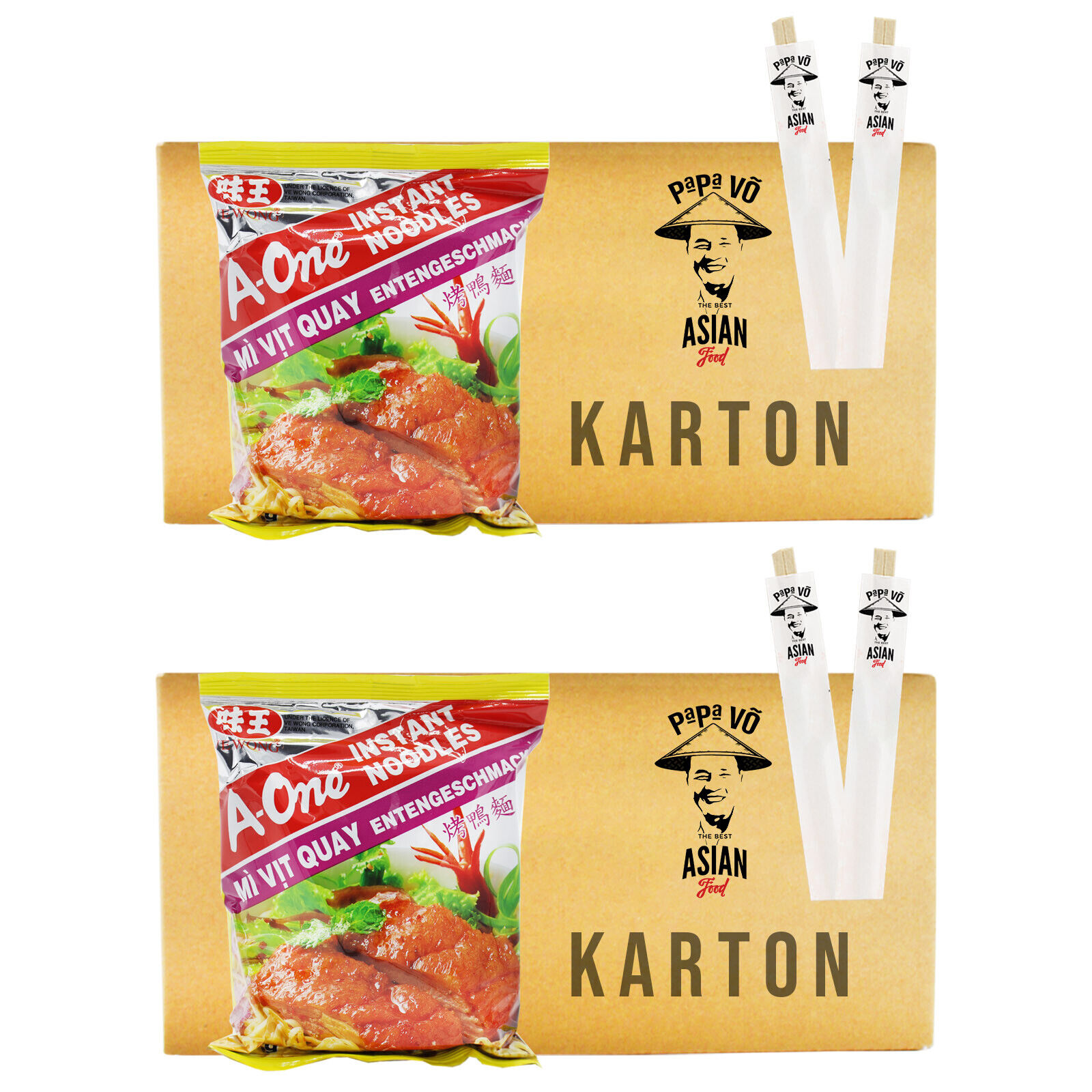 60Erpack (60X85G) A-One Instantnudeln Enten Geschmack Mi Vit Instant Nudelsuppe