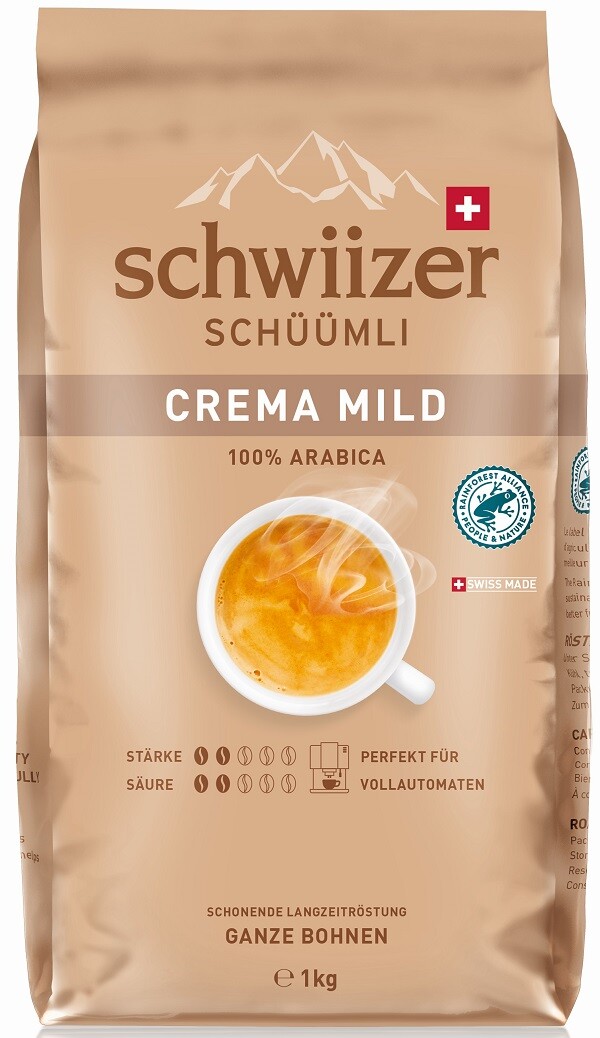Schwiizer Schüümli Crema Milde Bohnen 1Kg (14,99 Eur/Kg)