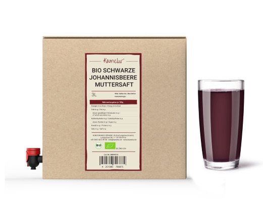 (8 Eur/L) 3 Liter Bio Schwarzer Johannisbeersaft, 100% Direktsaft