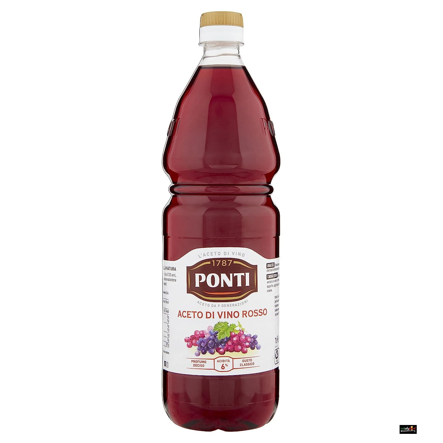 3X Ponti Rotweinessig Aceto Di Vino Rosso Classico Pet 1L