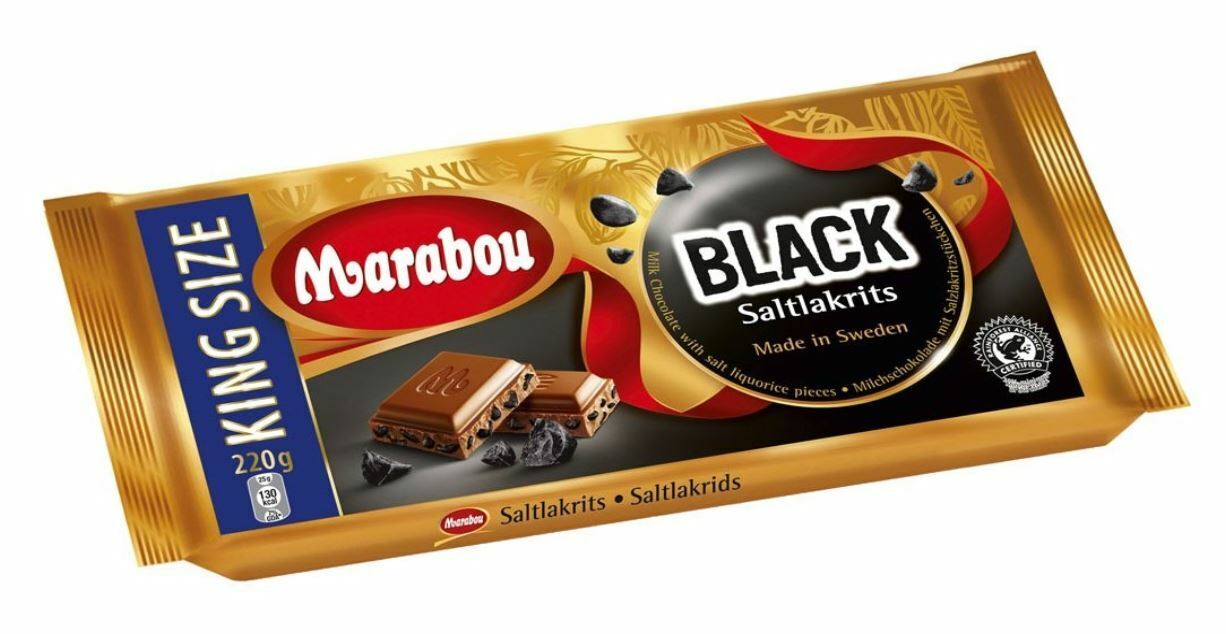 Marabou Black Saltlakrits 220G - Schokolade - Salzlakritz - Lakritz - Tafel -