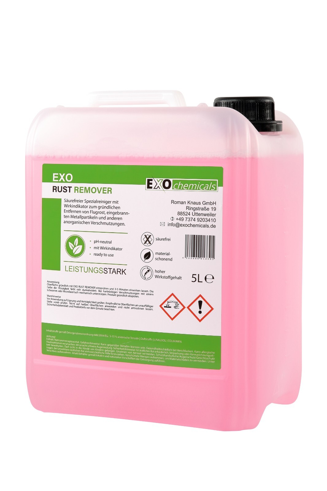 5 Liter Exo Rust Remover | Flugrostentferner Reaktiv | Säurefrei | Wirkindikator