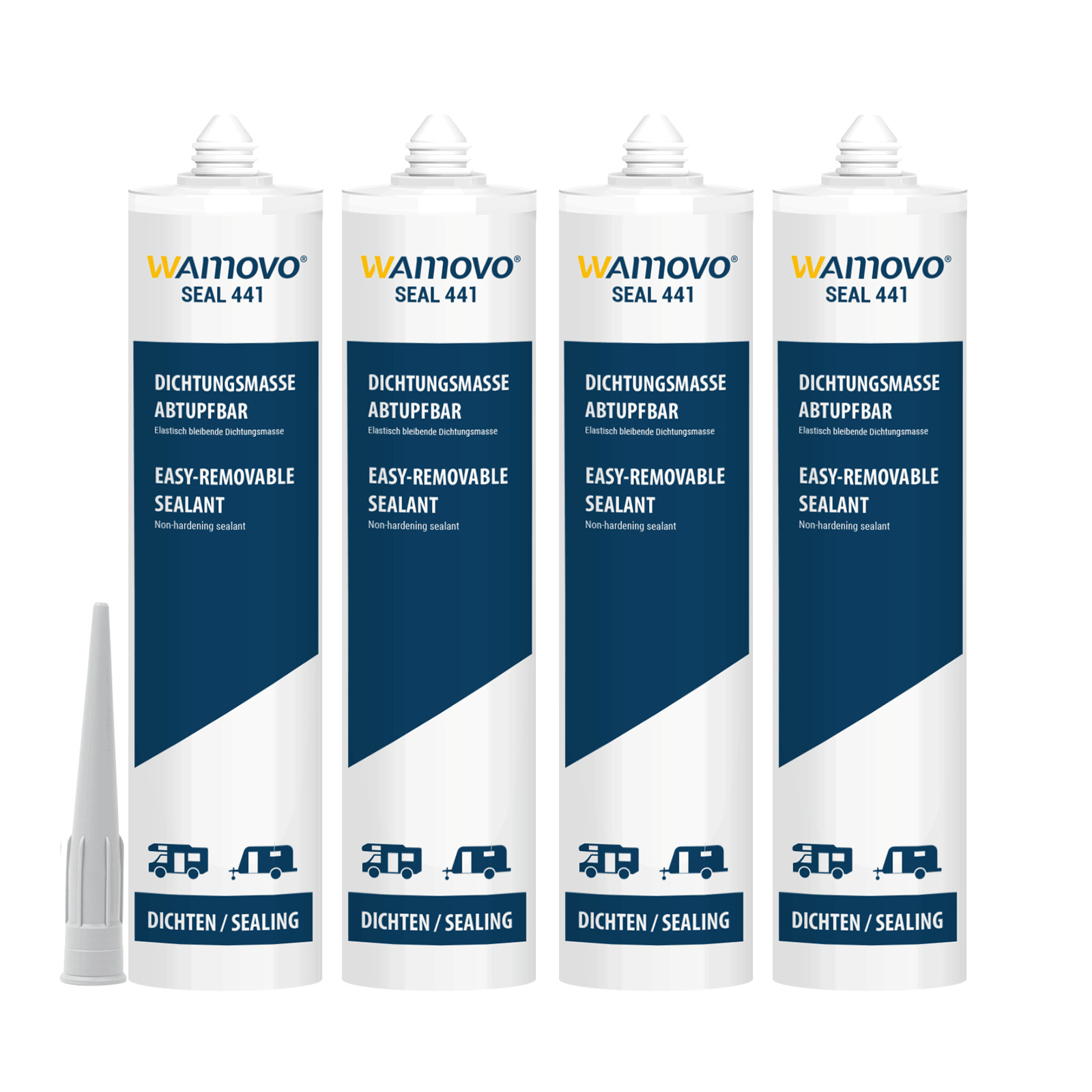 Wamovo® Dichtstoff Seal441 | 1240 Ml | Abtupfbar | Grau | Dichtmasse Dichtung