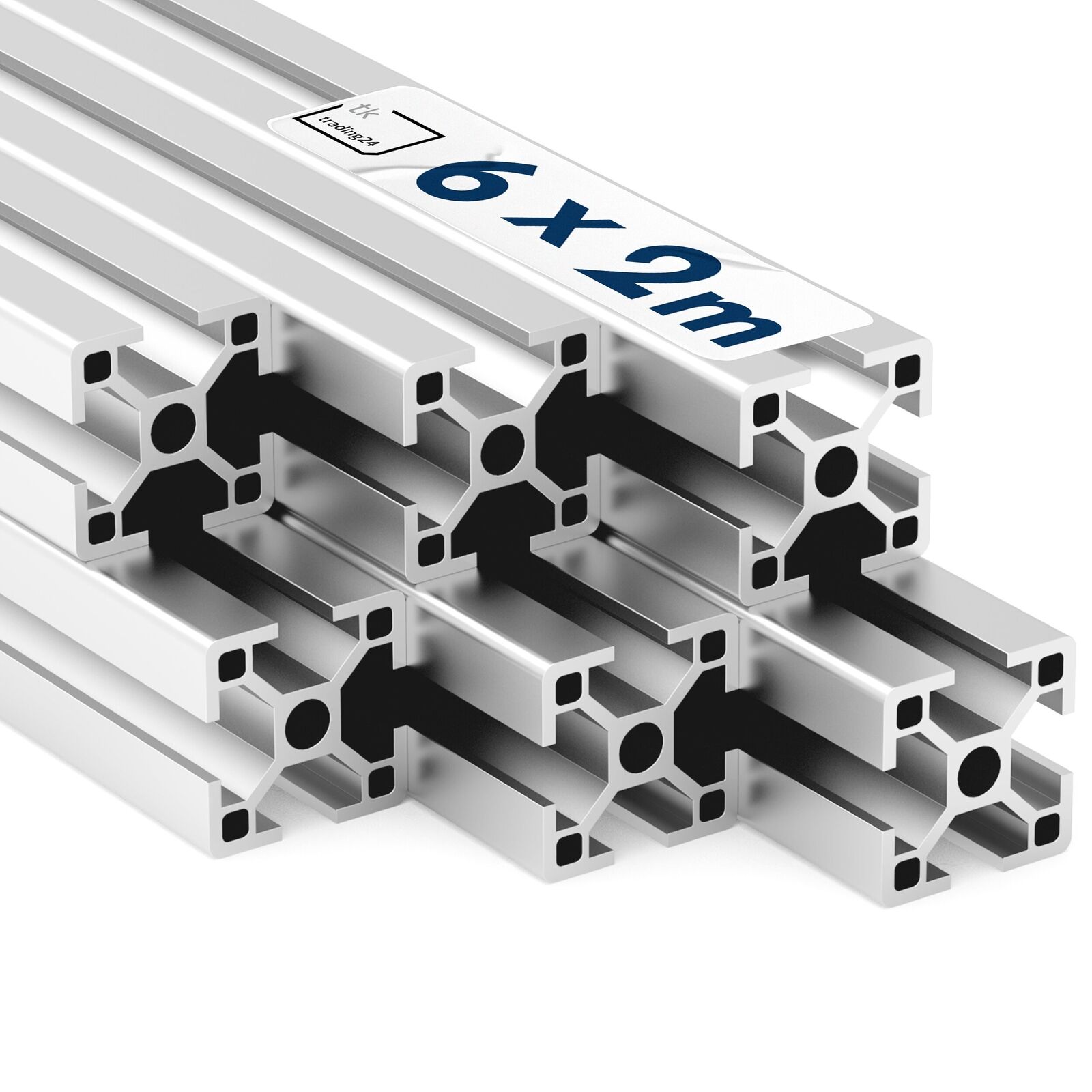 Alu Profil 6 Stück 30X30Mm 2M System-, Montage-, Konstruktionsprofil Nut 8