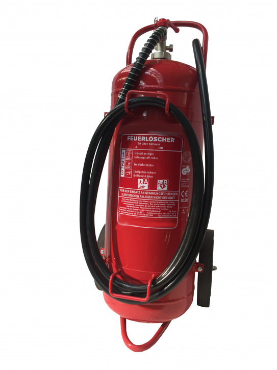 Feuerlöscher 50 L Schaum Bio Löschwagen 5M Schlauch Din En 1866-1 Gs Fahrbar