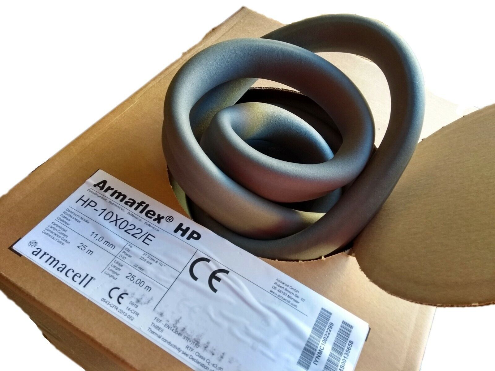 Armaflex Hp Rohrisolierung Isolierschlauch Endlos (11Mm X 22Mm X 25M) 04454