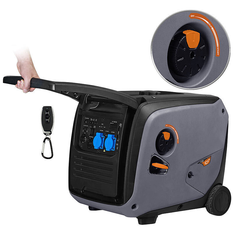 Revolt Benzin-Inverter-Generator, 4.000 W, 2X 230 V, 1X 12 V, 2X Usb, 12 L