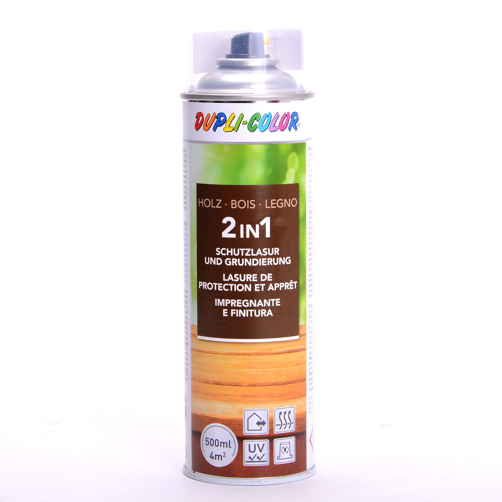 Dupli-Color Holzschutzlasur 2 In 1 Transparent 500Ml Lackspray Dc391545
