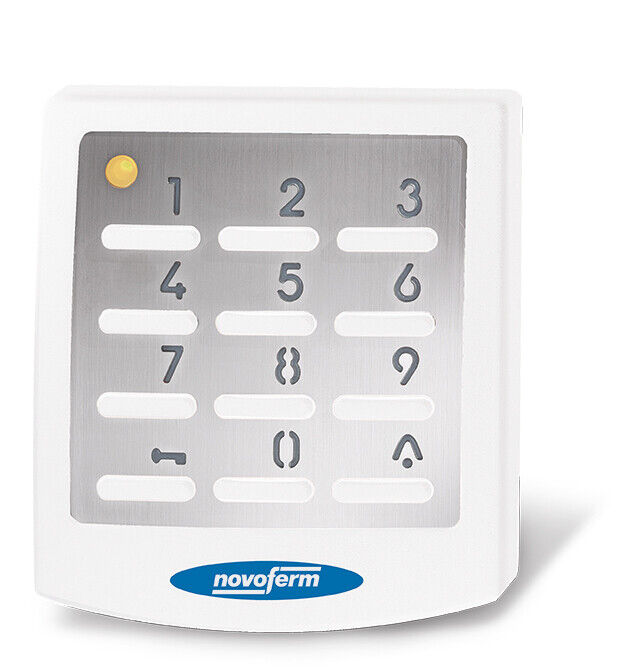 Novoferm Funktaster Testfeld Beleuchtet Edelstahl 433 Mhz Weiß + Batterie