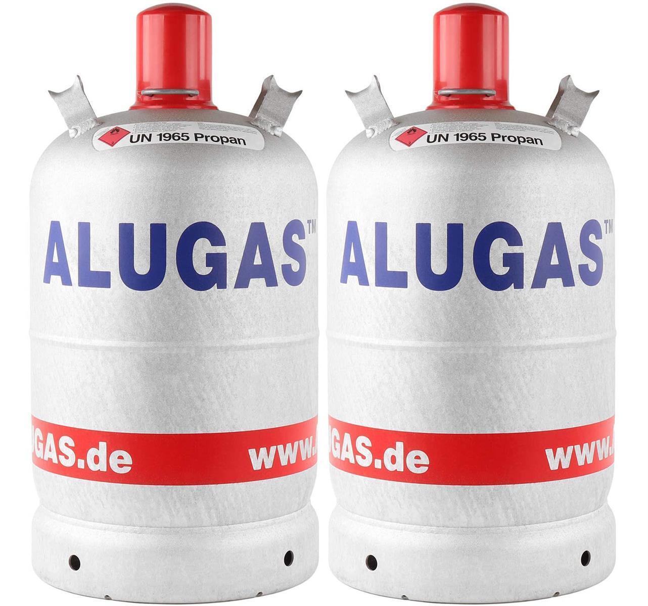 2X Alugas 11 Kg Gasflasche Propangasflasche Eigentum 10 J. Tüv Tara 5,4 Kg Leer