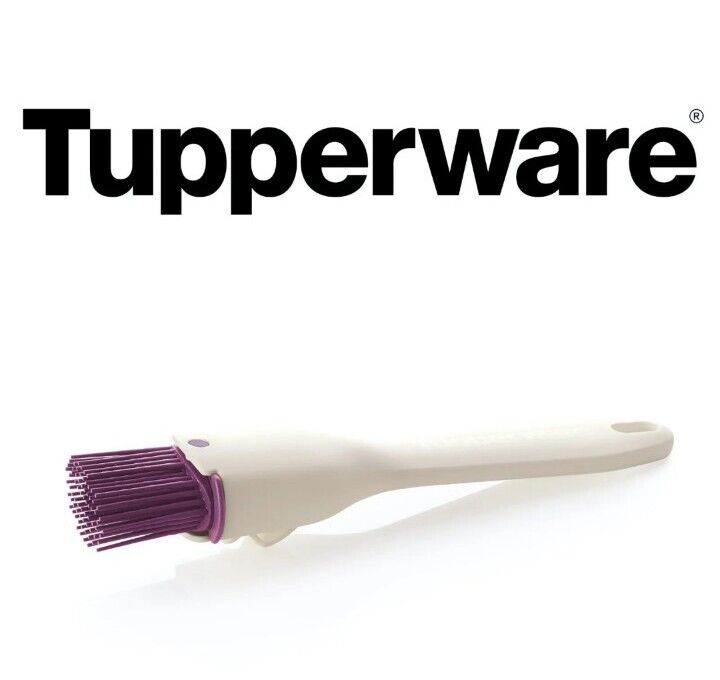 ❤️Neu Tupperware Backen Silikon Pinsel Weiss-Lila Backpinsel Backhelfer Ovp