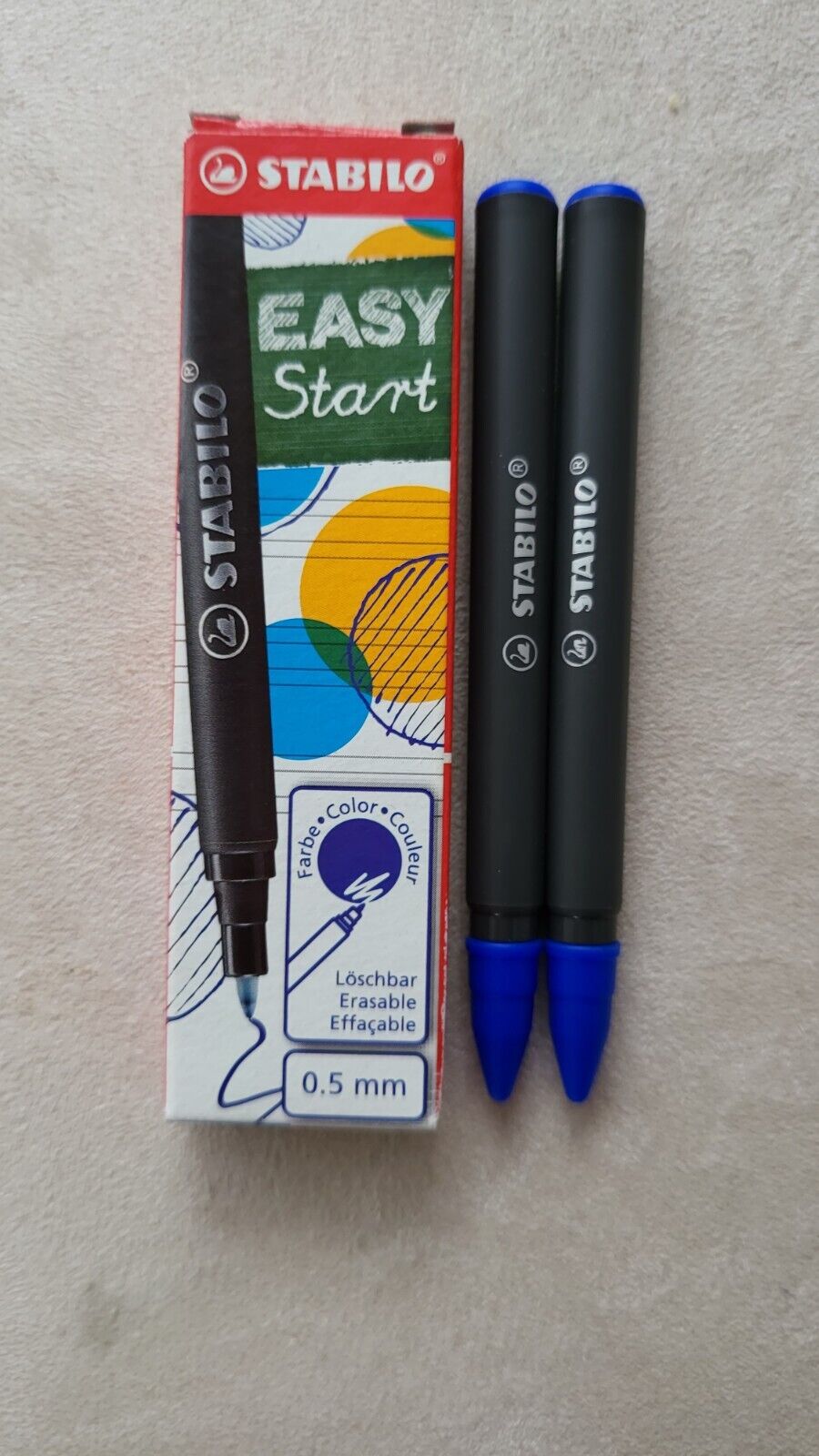 2 X Stabilo Easy Original-Patrone Tintenpatrone Medium 0,5 Mm Blau