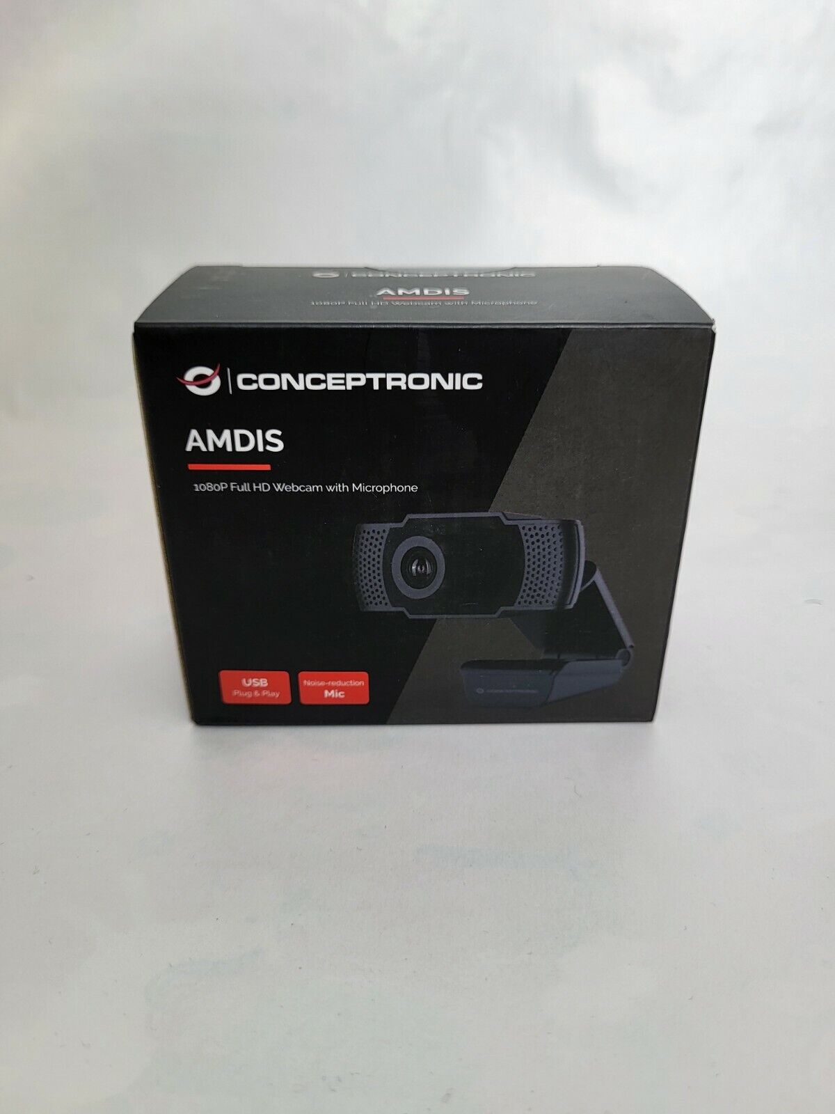 Conceptronic Amdis01B 1080P Full Hd Webcam Schwarz - Neu, Ungeöffnet Und Ovp